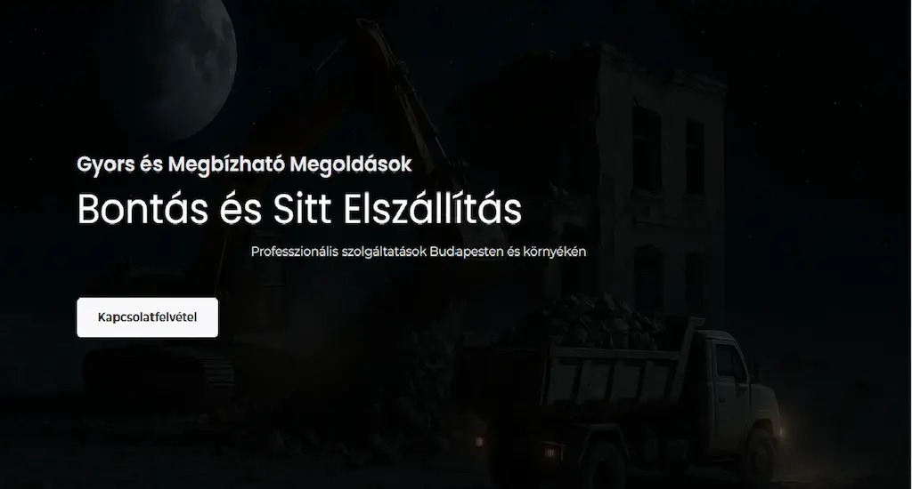 Tárkányi Bontás - Építőipari weboldal készítés